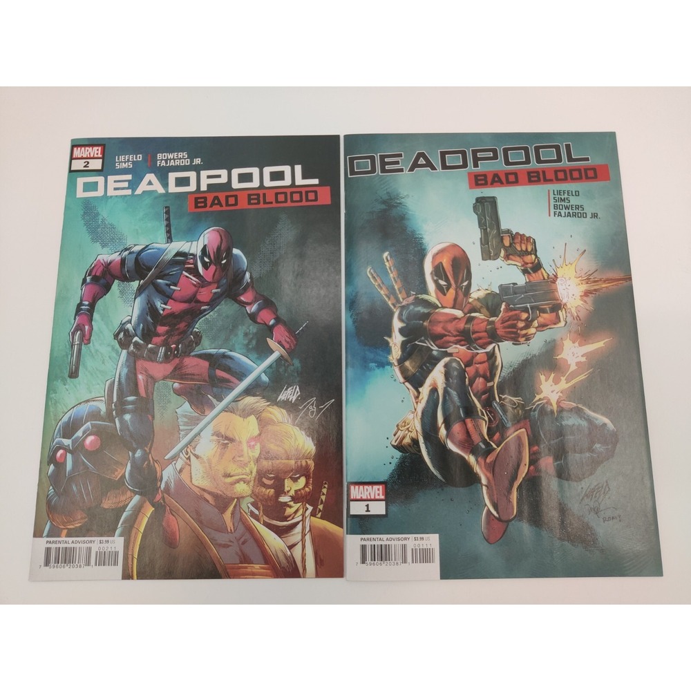 Deadpool Bad Blood #1 and 2 Marvel Comics 2022 Liefeld Key 1st App Thumper MCU